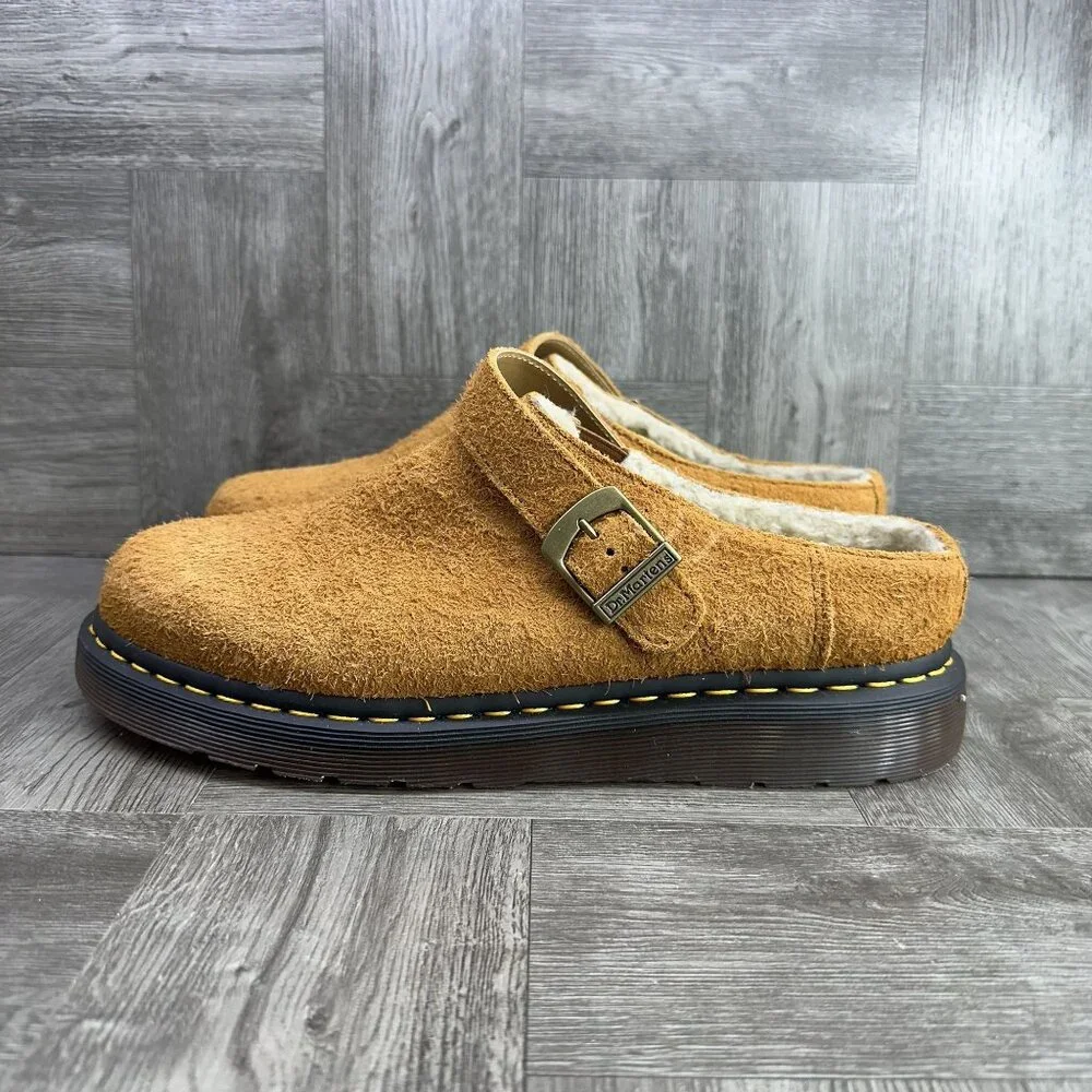 Dr. Marten ISHAM Men's size 11 Faux Shearling Lined Suede Wheat Mule - Picture 2 of 7